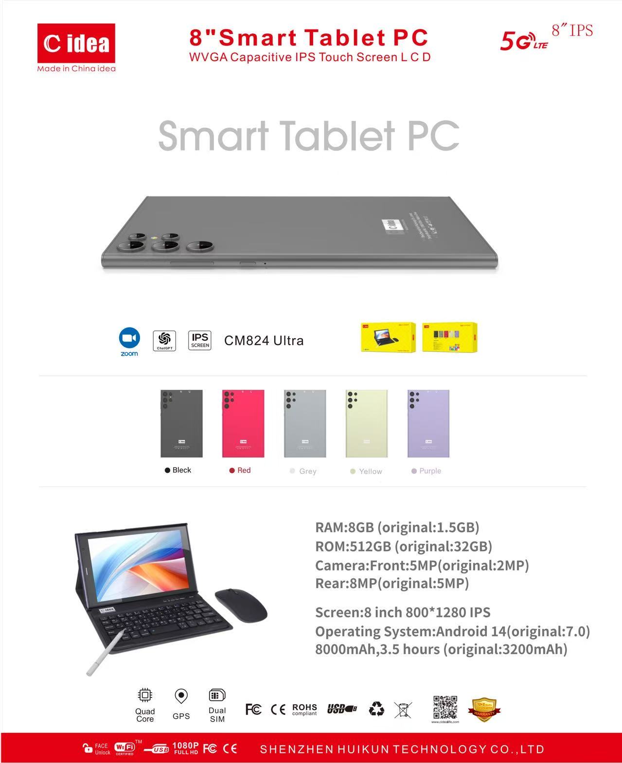 Cidea 8"Smart Tablet PC CM824 Ultra