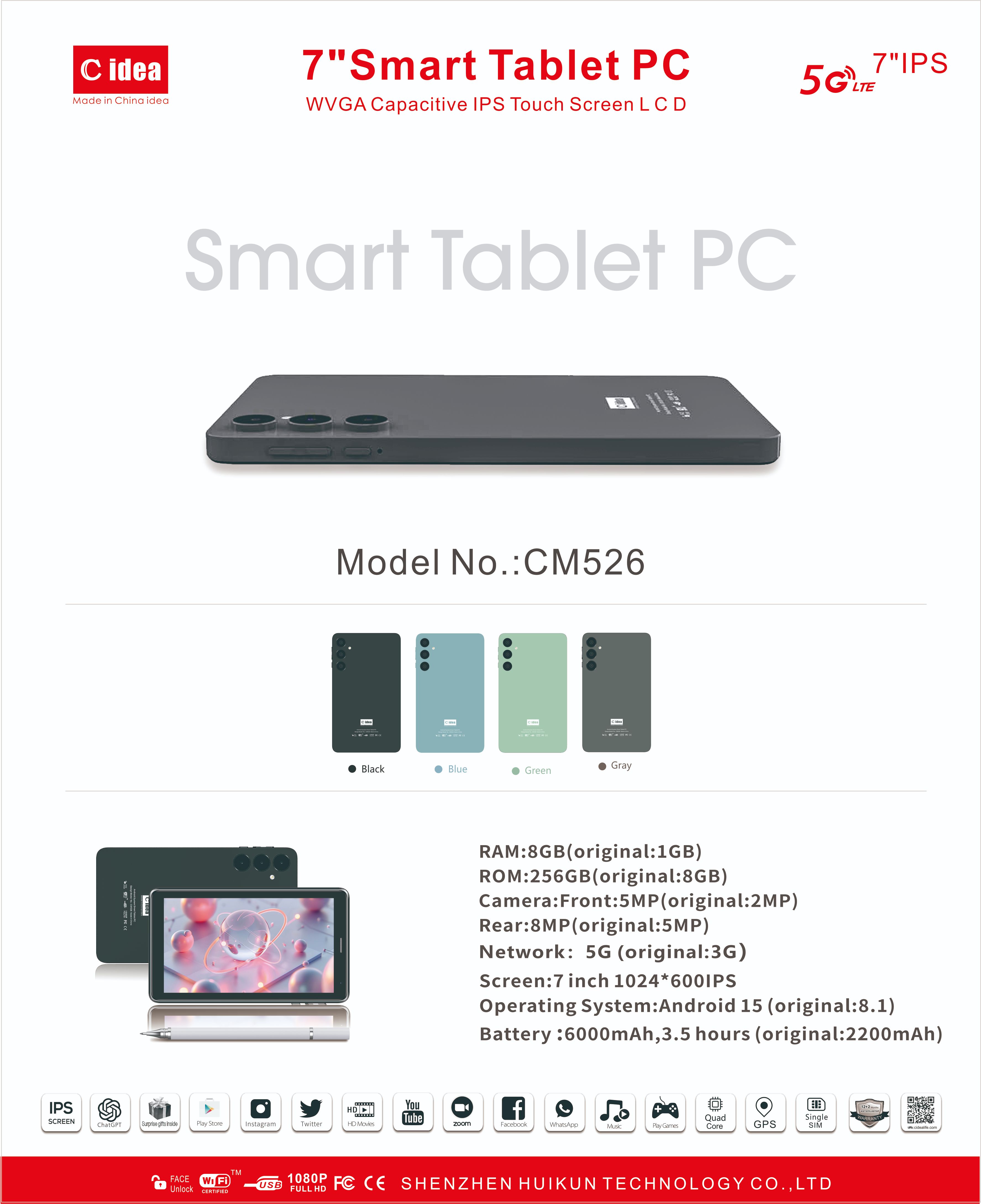 Cidea 7"Smart Tablet PC CM526